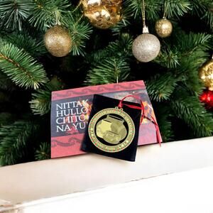 NEW Choctaw Nation of Oklahoma Lukfi Atoba Gold Tone Metal Christmas Ornament